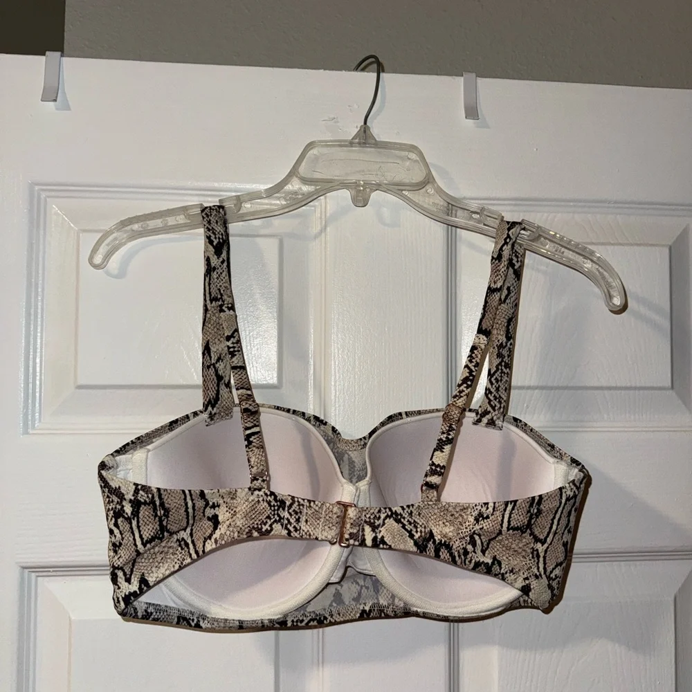 Shade & Shore Snake Print Balconette Bralette Mid Rise Bikini - 34DD Size M - Picture 10 of 11